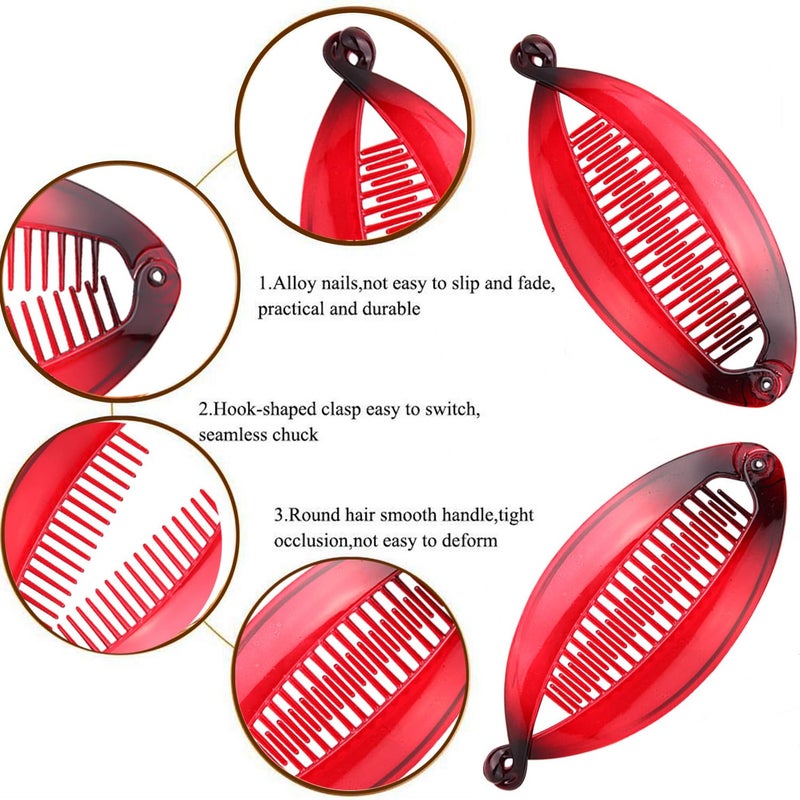 Youme Fishtail Hair Clips and Clincher Tools for Thin Hair - Double Banana Combs for Women and Girls - Image 3