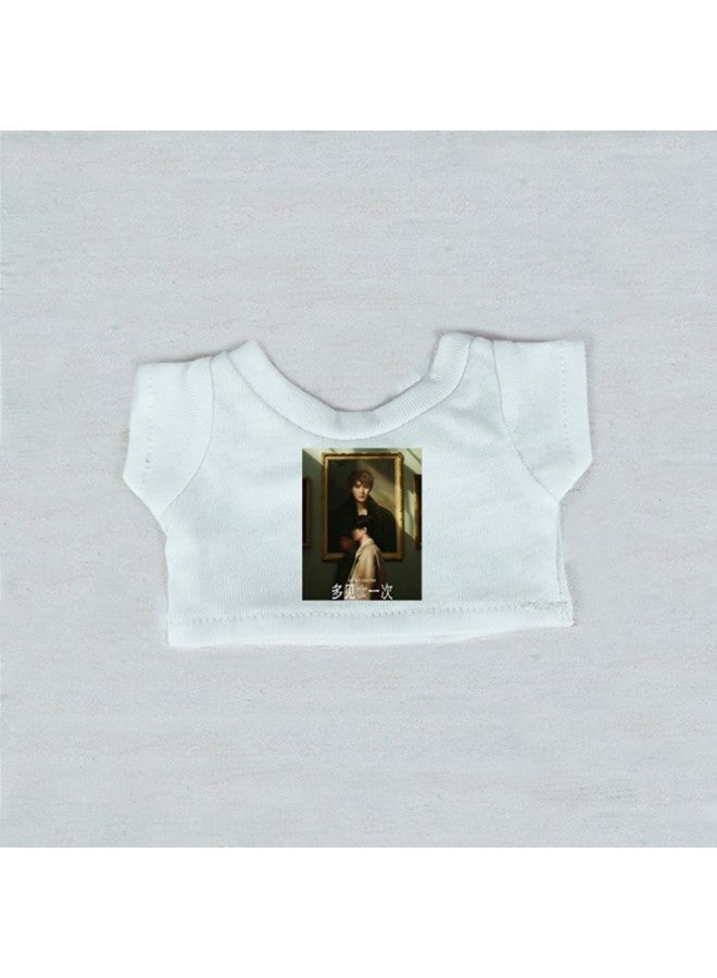 10cm Doll Clothes Tanjianzi With Short Sleeve T-shirt 15/20cm Cotton Doll Cloth Doll Clothes-Specifications:15cm-Color:White Balloon T-shirt  - Image 5