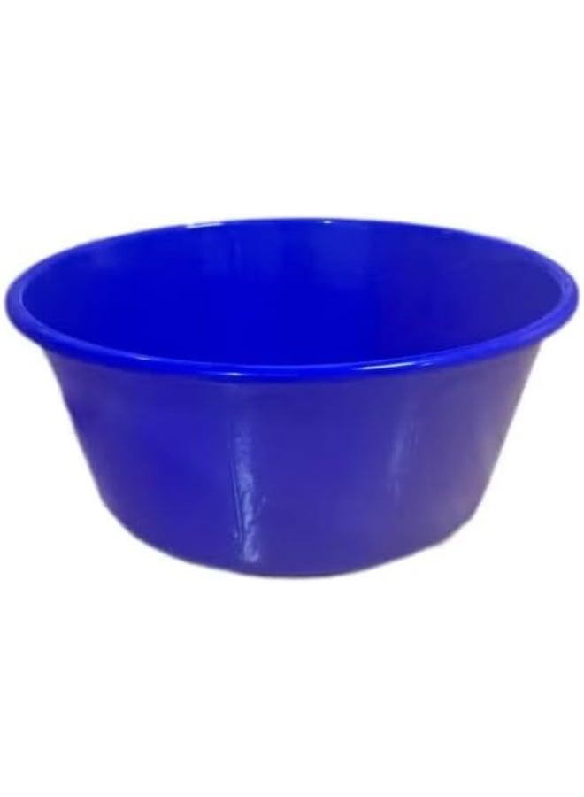 40L Large Round Plastic Washing Basin - Heavy-Duty Multipurpose Wash Tub, Blue - Image 1