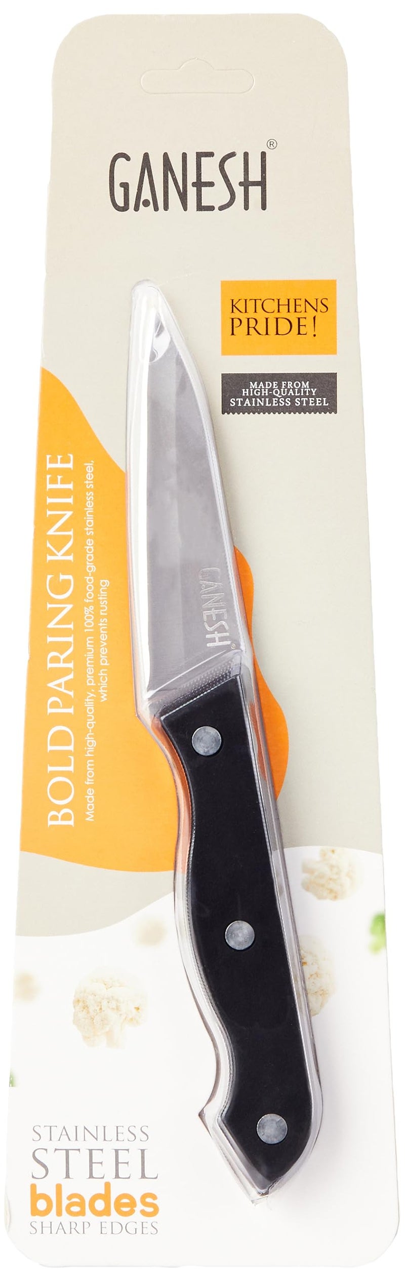 Ganesh Stainless Steel Kitchen Bold Paring Knife Vegetable Cutting and Chopping Knife, Serrated Edge - Image 2