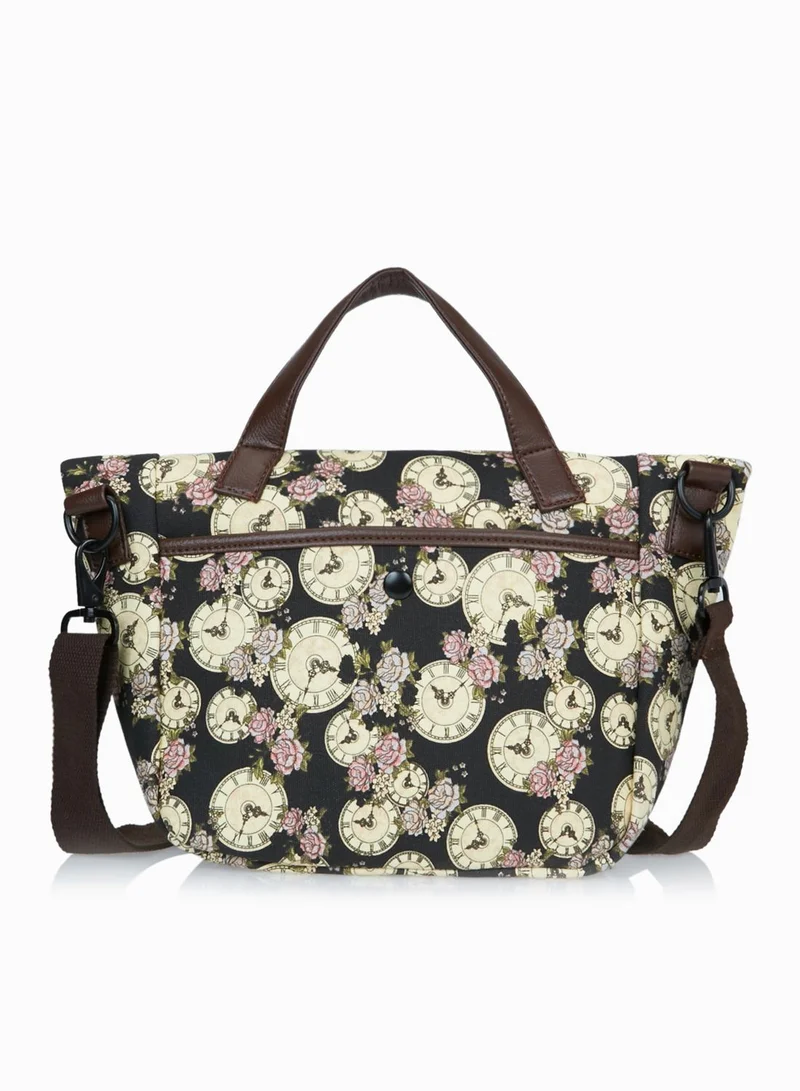 Ginger Clock Print Satchel