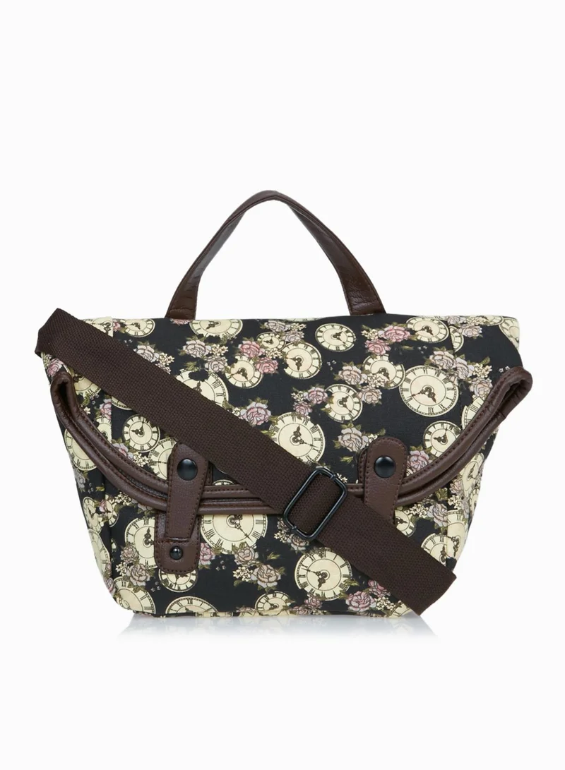 Ginger Clock Print Satchel