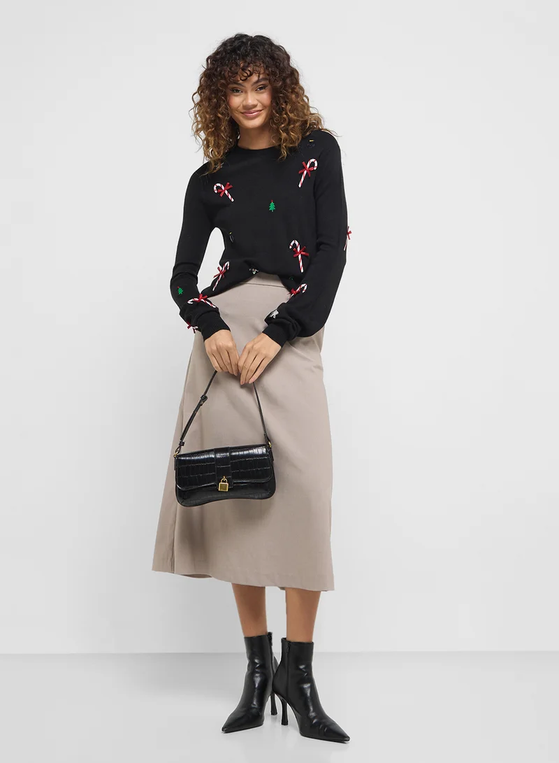 فيرو مودا Crew Neck Printed Sweater