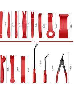 Excefore Auto Trim Removal Tool Kit, Auto Clip Pliers Fastener Terminal Remover Set, Car Panel Dash,Door, Radio Removal Installer Pry Tools Kit, Upholstery Removal Kit, with Storage Bag (19 Pcs Red)  - Image 4