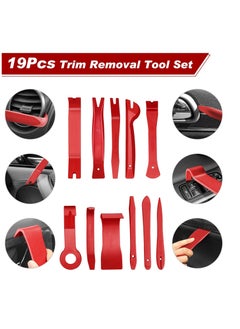 Excefore Auto Trim Removal Tool Kit, Auto Clip Pliers Fastener Terminal Remover Set, Car Panel Dash,Door, Radio Removal Installer Pry Tools Kit, Upholstery Removal Kit, with Storage Bag (19 Pcs Red)  - Image 2
