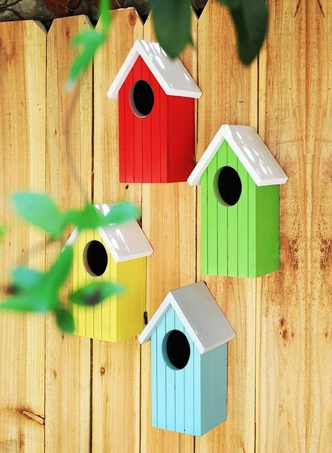 LIVEONCE Wooden Multi Color Bird House Color Green REQULAR - Image 4
