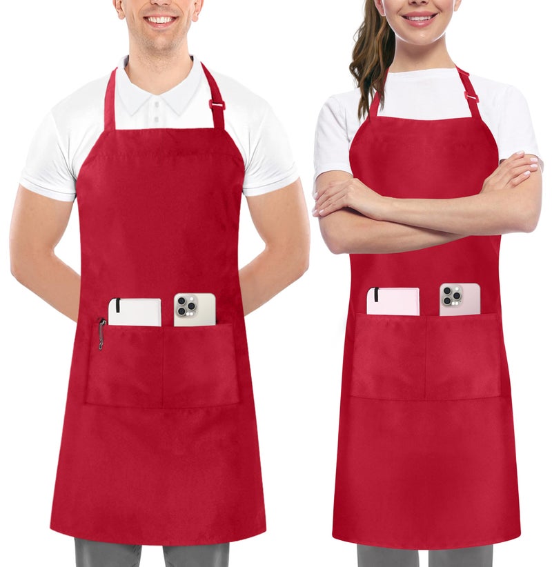 Utopia Kitchen 2 Pack Bib Apron  Adjustable with 2 Pockets  Water and Oil Resistant  Cooking Kitchen Chef Apron for Women Men - Image 1