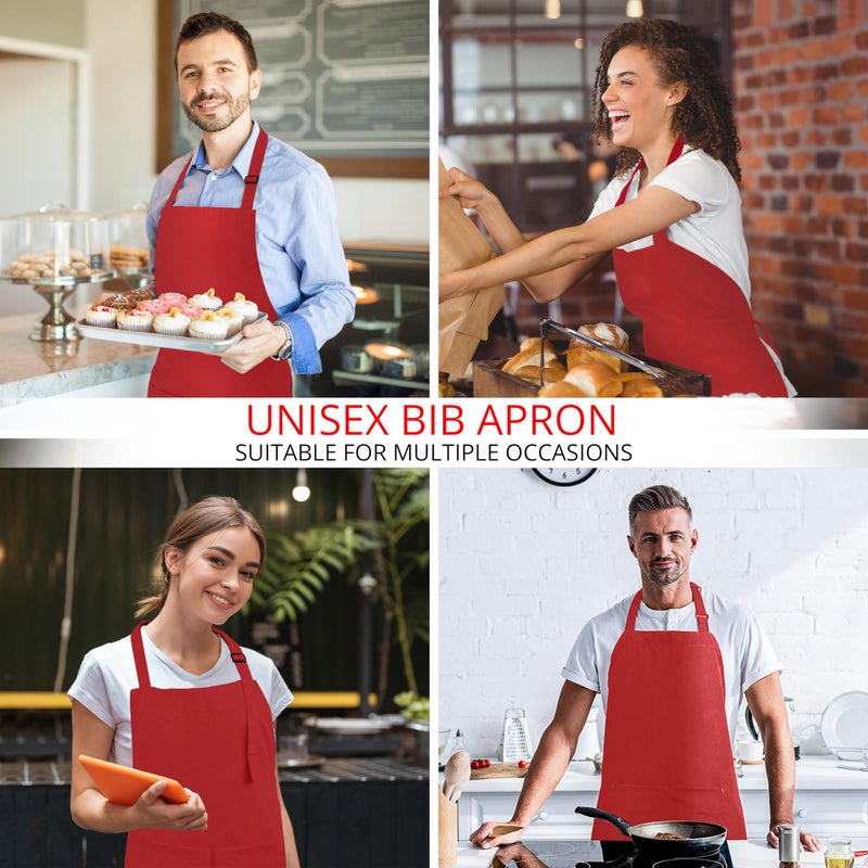 Utopia Kitchen 2 Pack Bib Apron  Adjustable with 2 Pockets  Water and Oil Resistant  Cooking Kitchen Chef Apron for Women Men - Image 5