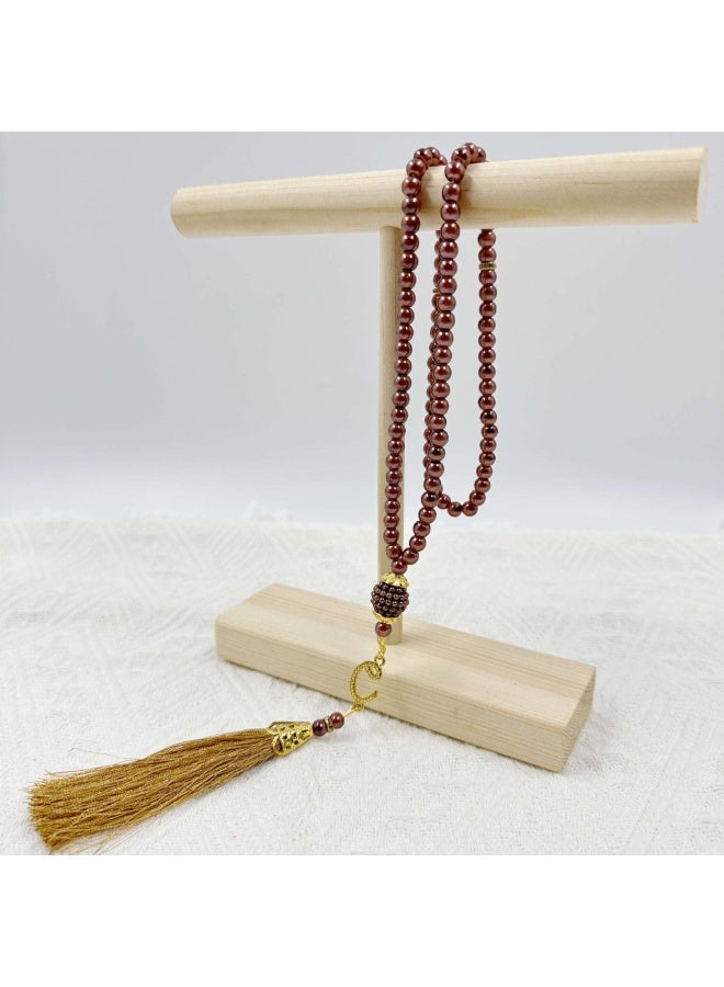 NIBEMINENT 99 Muslim Prayer Beads Brown/6mm