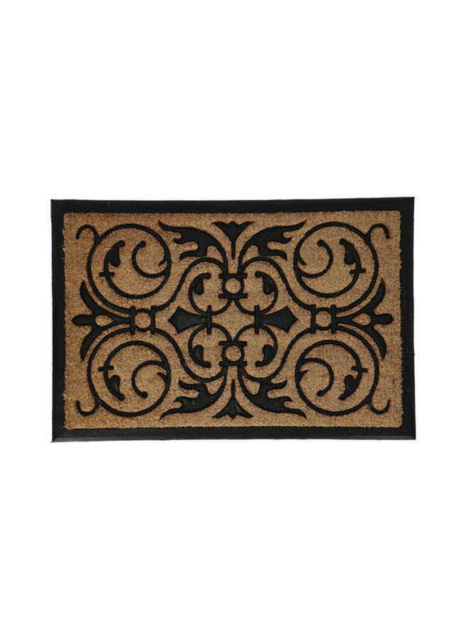 Elegant Pattern Coco With Rubber Back Door Mat Black And Brown 60 X 90Cm