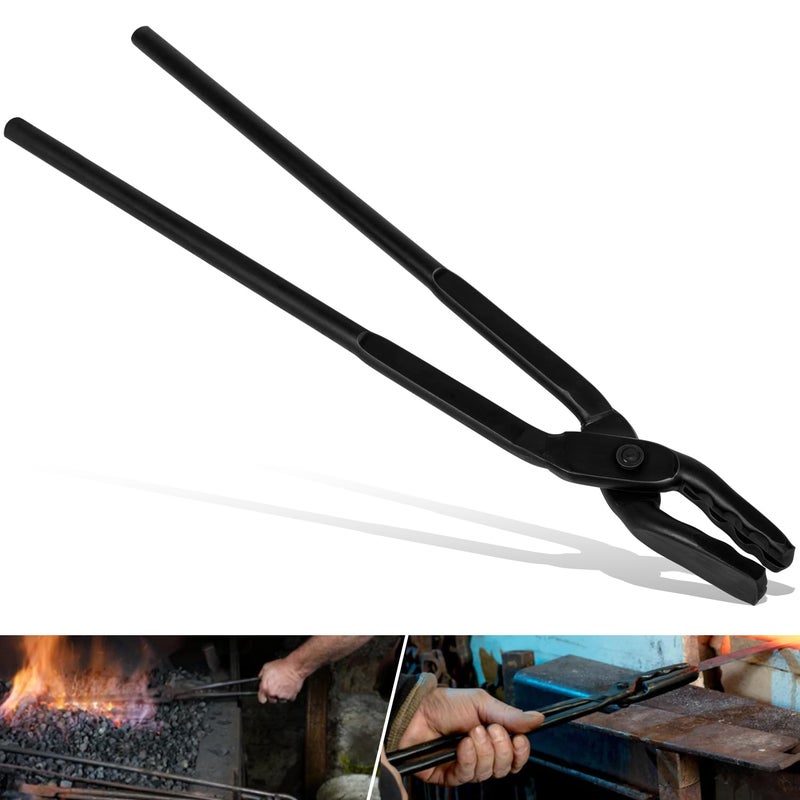 Beginner Blacksmith Starter Assembled Bladesmith Knife Making Tongs Anvil Vise Forge Wolf Jaw Tongs 17 in