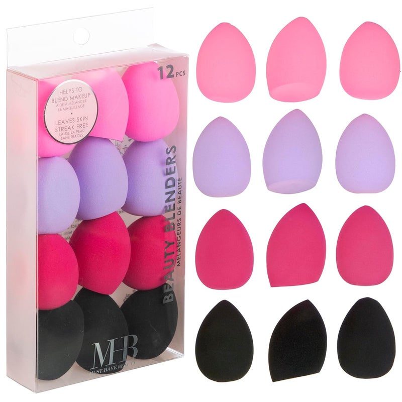 Expressions Expressions 12pc Beauty Blenders Value Pack - Assorted Cosmetic Makeup Sponge Beauty Blender Set For Foundation, Blush, Concealer, Eyeshadow, Contour & Highlighter Bright 