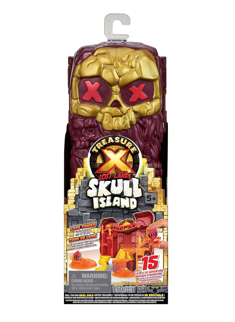 Treasure X Lost Lands Skull Island Lava Tower Micro Playset, 15 Levels Of Adventure. Survive The Traps And Discover 2 Micro Sized Action Figures  - Image 2
