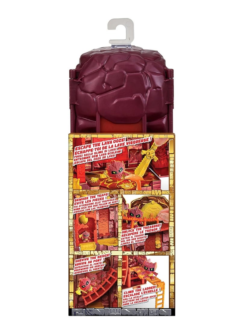 Treasure X Lost Lands Skull Island Lava Tower Micro Playset, 15 Levels Of Adventure. Survive The Traps And Discover 2 Micro Sized Action Figures  - Image 3