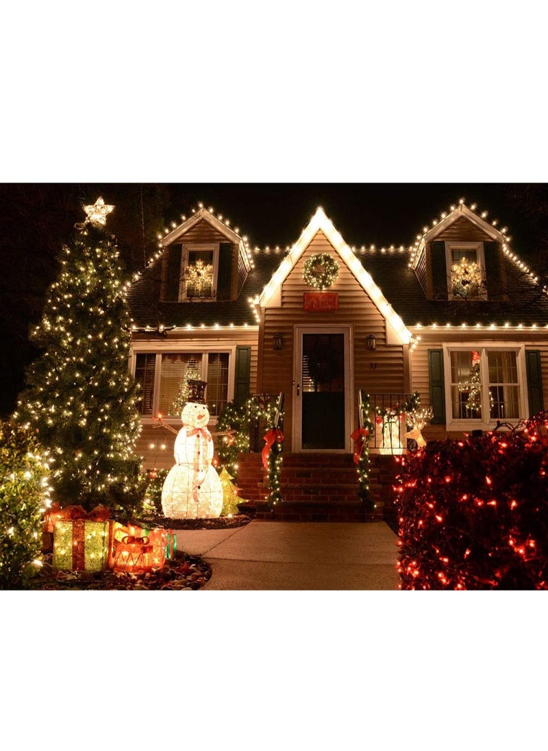 PAMEER - Warm White LED String Lights Black Wire Plug-in 45ft 198 LEDs String Home Decorative LED Strip for Christmas EID Ramadan Diwali and Wedding Parties Decoration Box Button Control 8 Modes - Image 1