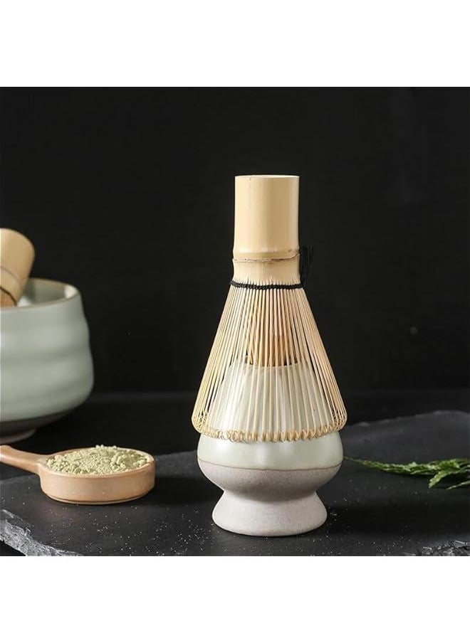 HOOKOR Japanes Matcha Whisk Set 7Pcs/Set Tea Ceremony Set Perfect Matcha Kit Tea Making Tools Includes Matcha Whisk, Tea Spoon, Whisk Holder, Tea Bowl (Green)  - Image 3