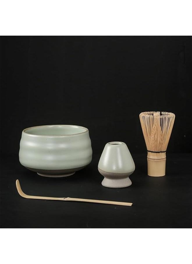 HOOKOR Japanes Matcha Whisk Set 7Pcs/Set Tea Ceremony Set Perfect Matcha Kit Tea Making Tools Includes Matcha Whisk, Tea Spoon, Whisk Holder, Tea Bowl (Green)  - Image 4
