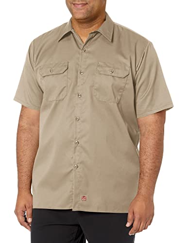 Red Kap Men's Standard Utility Uniform Shirt, Khaki, Large Tall - Image 1