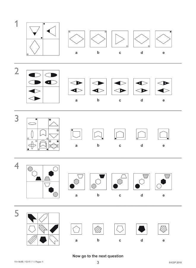 11+ GL Non-Verbal Reasoning Practice Papers: Ages 10-11 Pack 1 (inc Parents' Guide & Online Ed) - Image 5