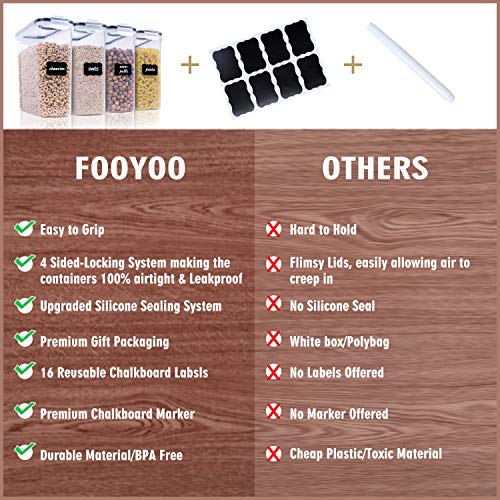 FOOYOO Cereal Containers Storage Set - 4 Piece Airtight Large Food Storage Containers(135.2oz), BPA Free Dispenser Plastic Cereal Storage Containers - Image 4