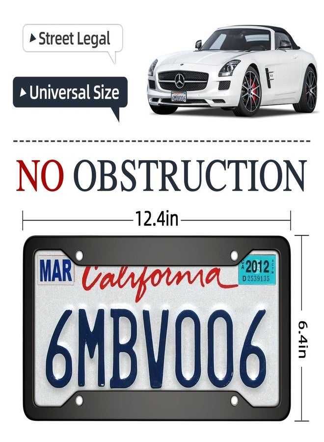 OKLPF Black License Plate Frame, 2 Pack Glossy & Waterproof Aluminum Number Plate Frame for Man and Women (with Fasteners and Screws). - Image 4