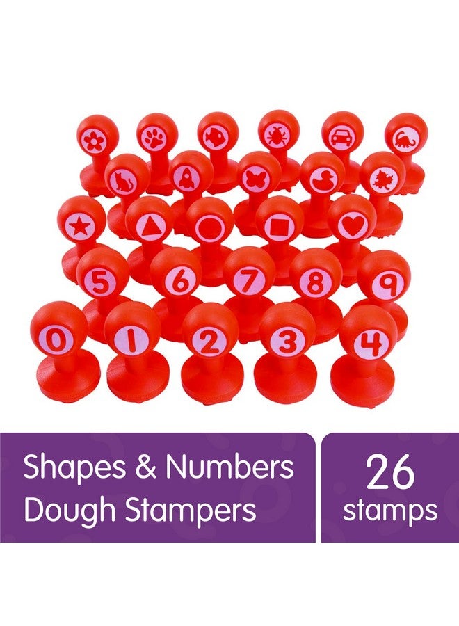 Colorations Easy Grip Arts & Crafts Shapes And Numbers Dough Stampers Set Of 26 (Item Doughsn) - Image 3