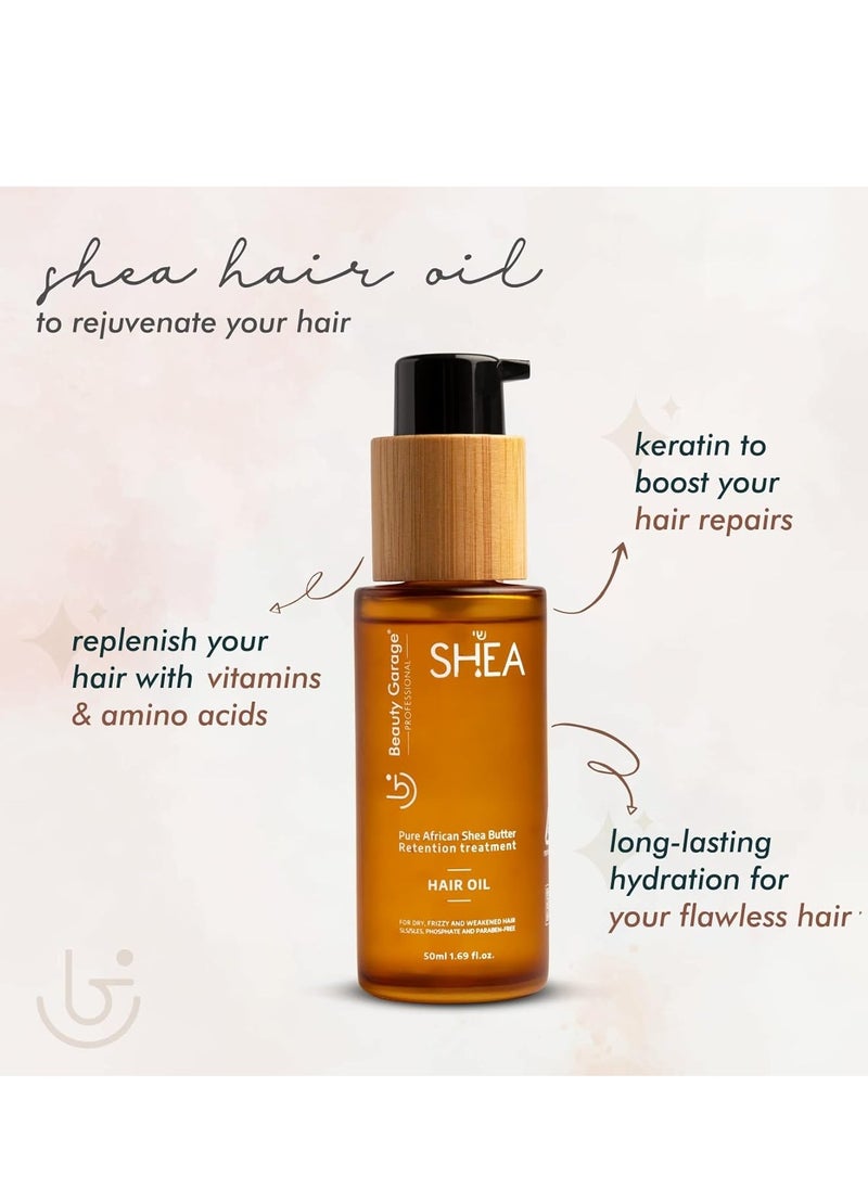 Beauty Garage Pure African Shea Butter Retention Treatment Hair Oil 50ml…  - Image 3