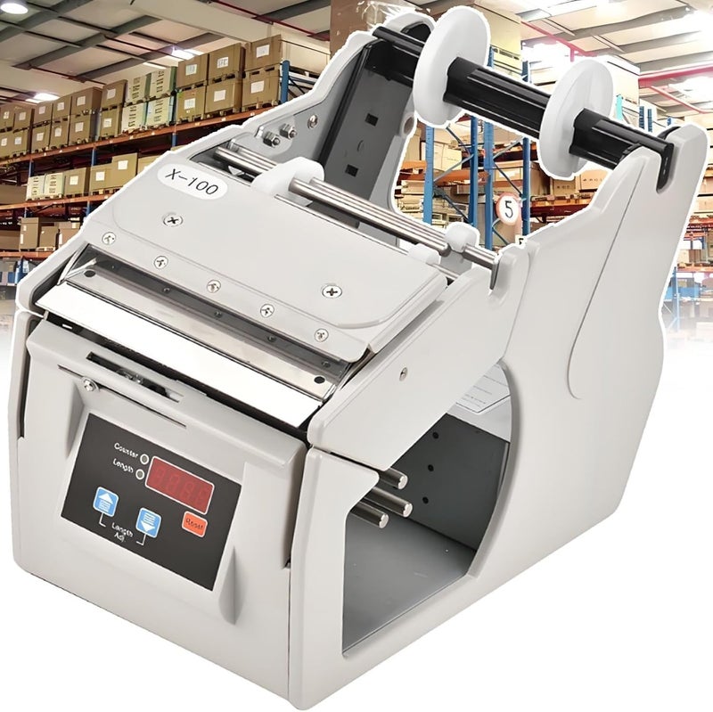 Professional Automatic Label Dispenser: Wrinkle-Free Peeling, 5-180mm Width Adjustment, 130mm/S Speed, Perfect for Industrial Barcode & Shipping Labels(100MM) - Image 1