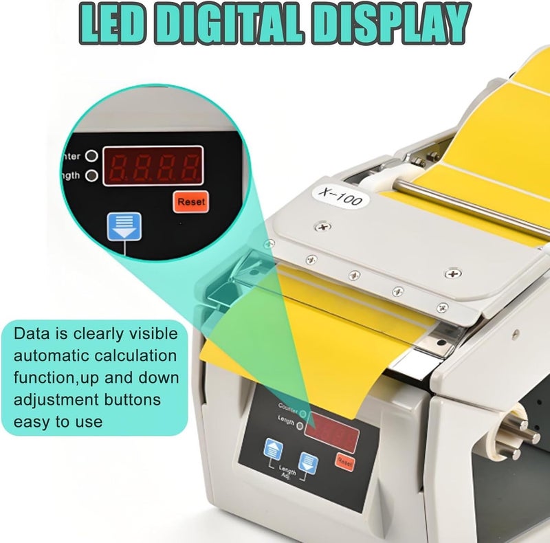 Professional Automatic Label Dispenser: Wrinkle-Free Peeling, 5-180mm Width Adjustment, 130mm/S Speed, Perfect for Industrial Barcode & Shipping Labels(100MM) - Image 4