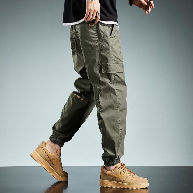 Mens Trendy Cargo Joggers Autumn Casual Army Green K03