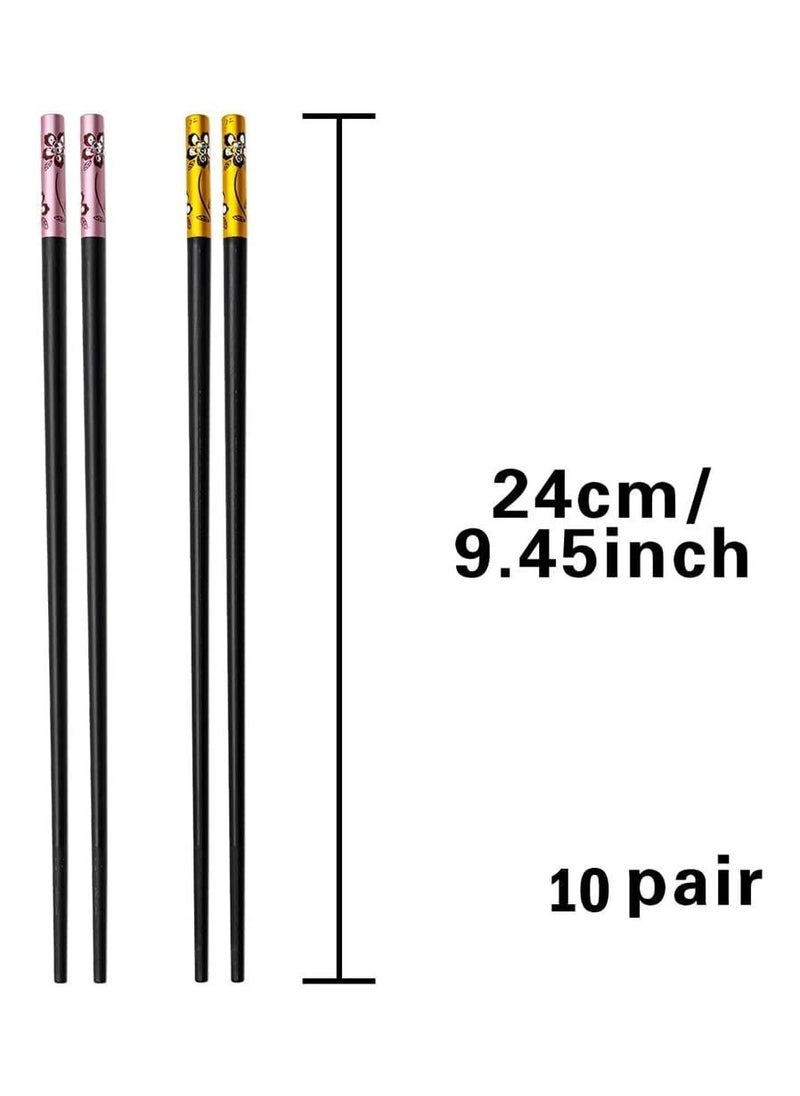 SYOSI Chopsticks, 10 Pairs Non-Slip Fiberglass Chopsticks, Reusable Chopsticks Gift Set Dishwasher Safe, Easy to Clean, for Home, Restaurant Dining Tools (9.45 Inch)  - Image 4
