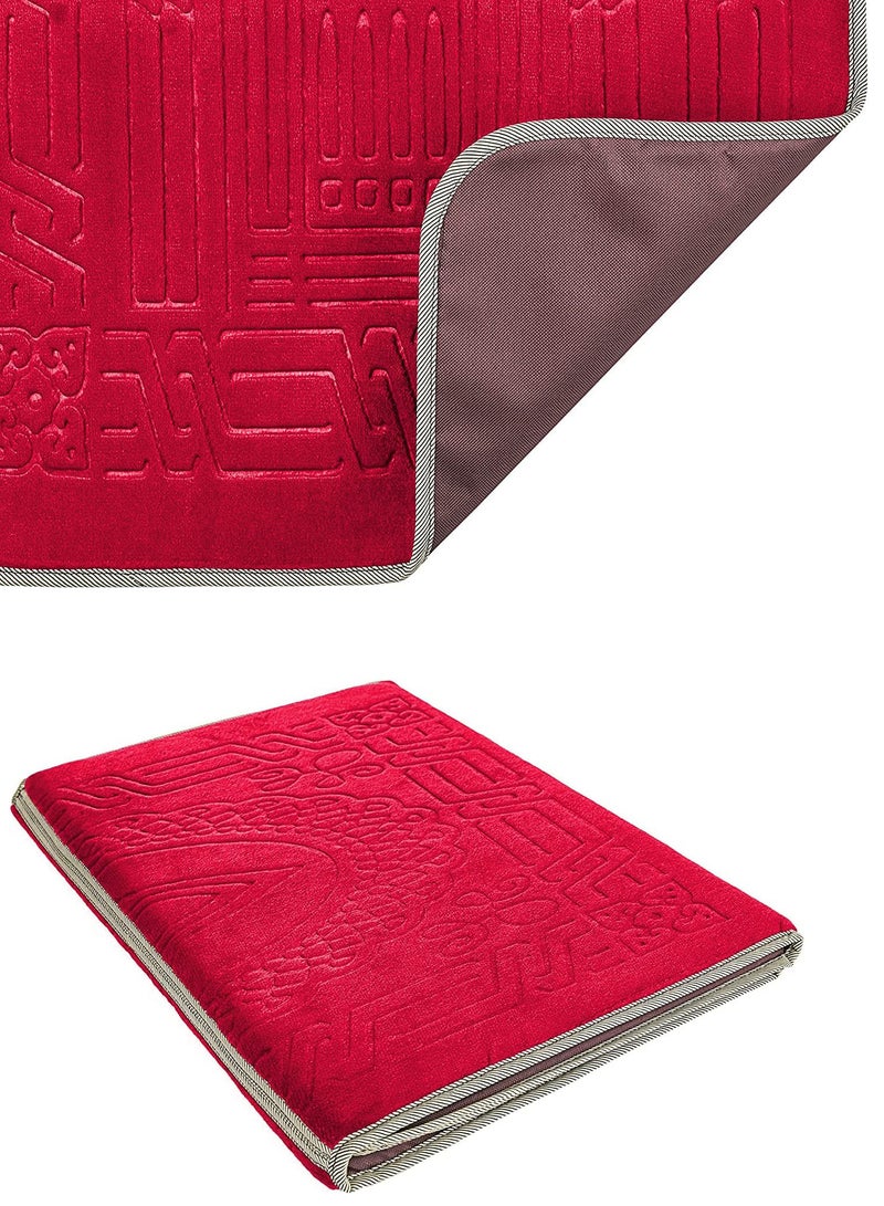 Foldable Islamic Praying Mat with Back Rest Prayer Rug with Carrying Bag Portable Cushioned Prayer Rug for Salah Size 110 X 53 Cm - Image 3