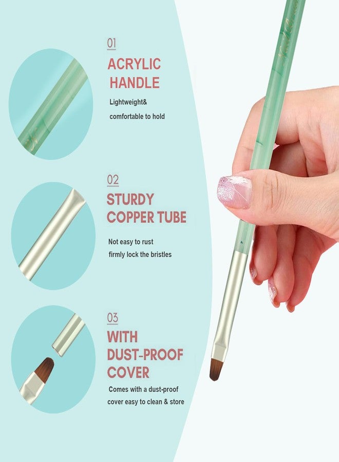 Lumcrissy Nail Art Dust Remover Brush, 3-Piece Set, Soft Cleaner Brush with Cute Fruit Design for Makeup Application (Green) - Image 2