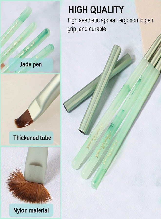 Lumcrissy Nail Art Dust Remover Brush, 3-Piece Set, Soft Cleaner Brush with Cute Fruit Design for Makeup Application (Green) - Image 5