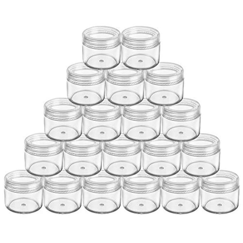 Bekith 60 Pieces 0.7oz / 20 ml Round Plastic Pot Jars, Empty BPA Free Plastic Cosmetic Containers with Lids for Creams, Eye Shadow, Makeup, Powder, Jewelry, Samples - Image 4