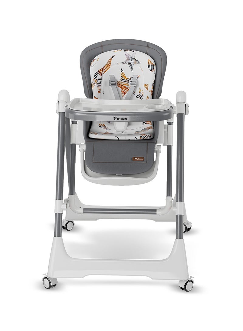 TEKNUM 5-In-1 Swing With High Chair With Lockable Wheels - Grey - Image 2