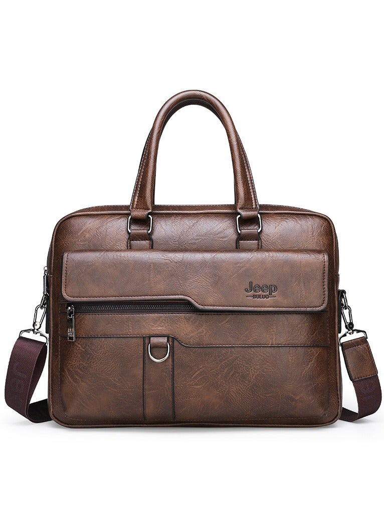 TAPIT Mens Messenger Bag Leather 15 Inches Laptop Briefcase Large Laptop Bag Satchel Crossbody Bag - Image 1