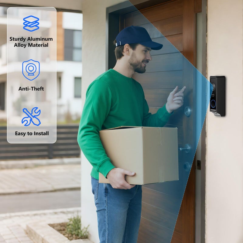 Annkoifu Anti-Theft Video Doorbell Mount for Eufy Doorbell E340/Wyze Duo Cam Doorbell, No-Drill Adjustable Mounting Bracket for Eufy E340, Apartment Door Bell Kits for Wyze Doorbell Camera for Home Rentals - Image 5