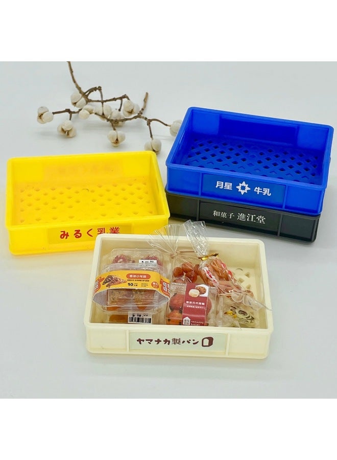 Miniature Food Play Bread Basket Beverage Frame Storage Basket Simulation Desktop Mini Decoration Shooting Props Play House Toys-Color:White One  - Image 2