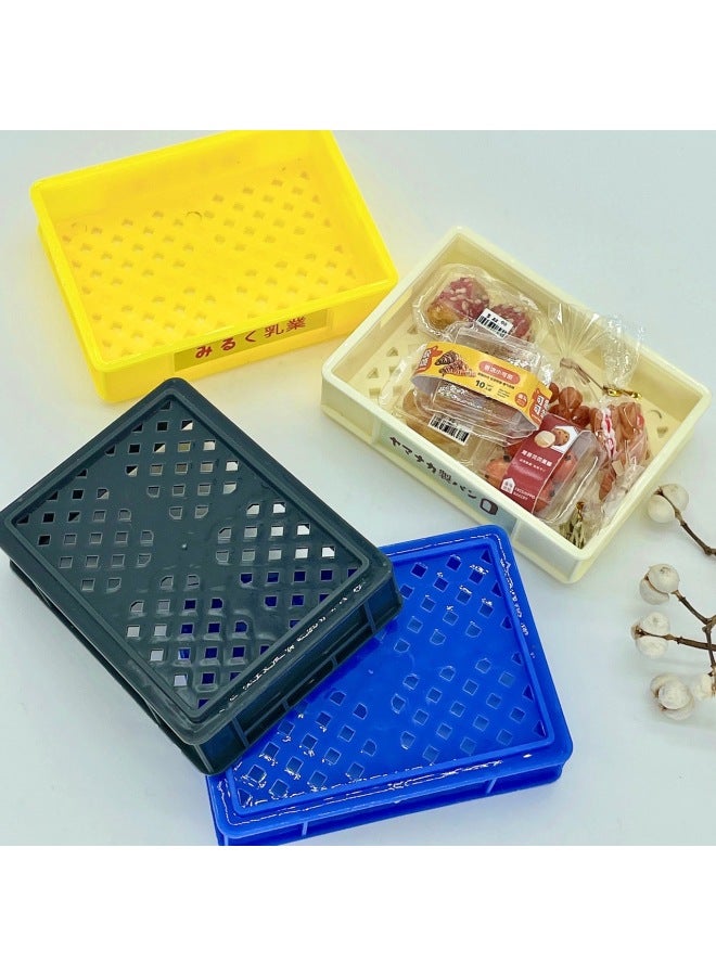 Miniature Food Play Bread Basket Beverage Frame Storage Basket Simulation Desktop Mini Decoration Shooting Props Play House Toys-Color:White One  - Image 5