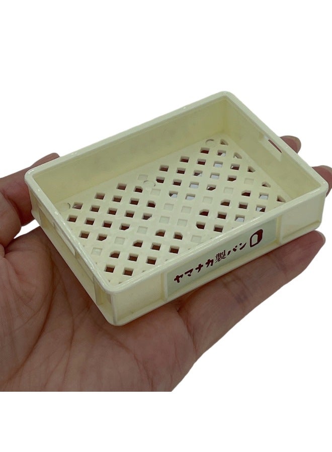 Miniature Food Play Bread Basket Beverage Frame Storage Basket Simulation Desktop Mini Decoration Shooting Props Play House Toys-Color:White One  - Image 1