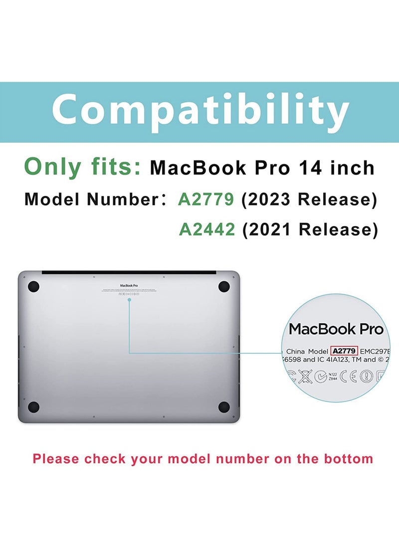Rock Pow - MacBook Pro 14.2/14 Inch Case 2023/2021 Release A2779 / A2442 with M2 M1 Pro/Max Chip Heavy Duty Hard Shell Dual Layer Protective Cover with Fold Kickstand for MacBook Pro - Image 1