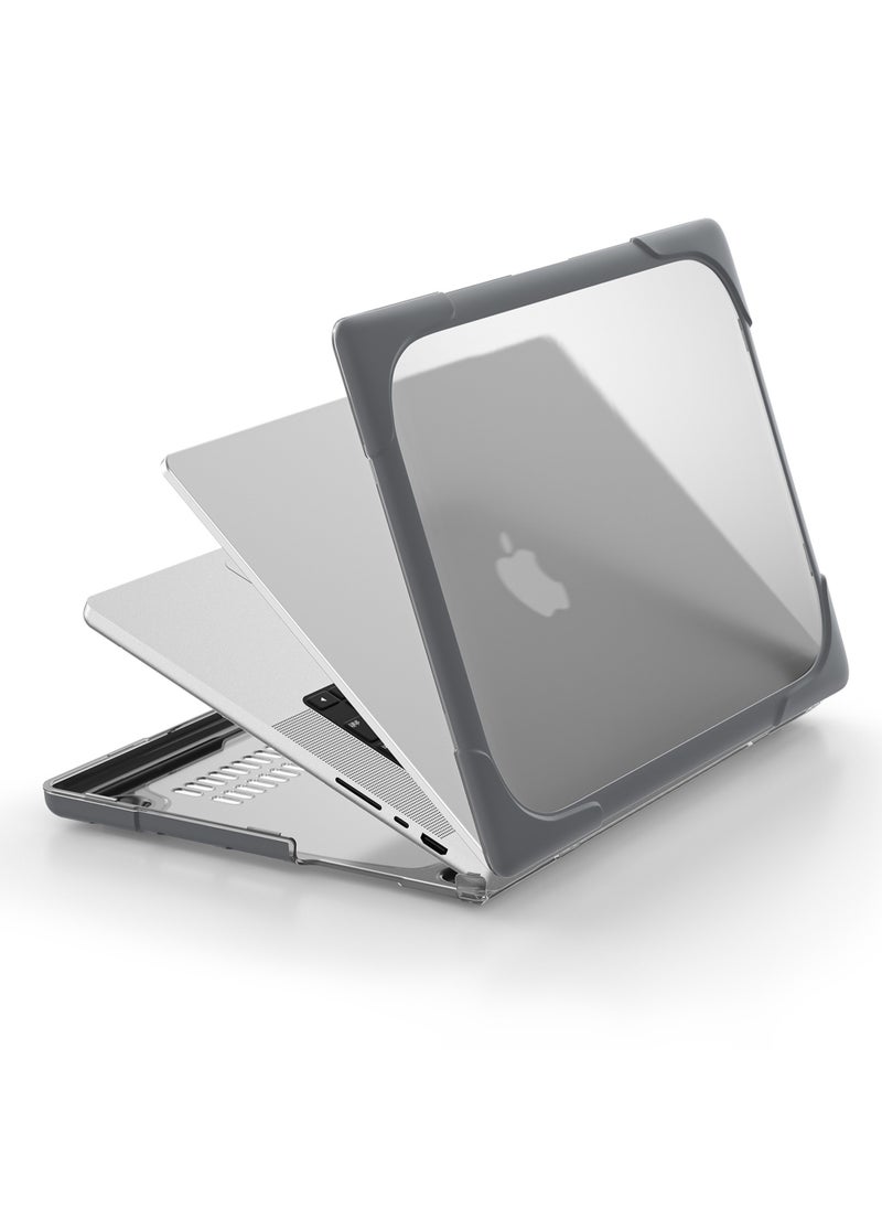 Rock Pow - MacBook Pro 14.2/14 Inch Case 2023/2021 Release A2779 / A2442 with M2 M1 Pro/Max Chip Heavy Duty Hard Shell Dual Layer Protective Cover with Fold Kickstand for MacBook Pro - Image 1