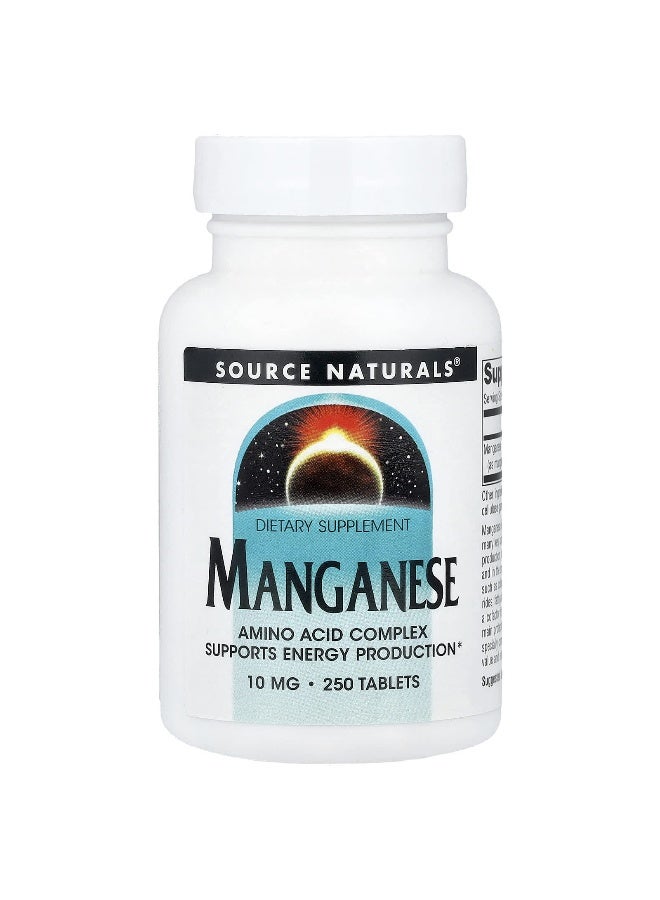 Source Naturals Source Naturals, Manganese, 10 mg, 250 Tablets  - Image 1
