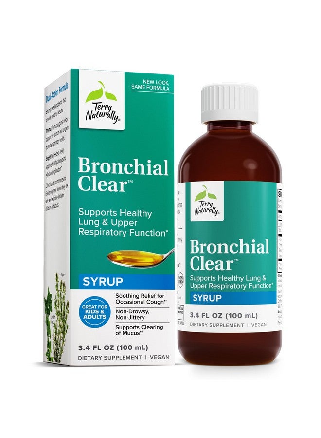 Terry Naturally Terry Naturally Bronchial Clear - 3.4 fl oz Syrup - Supports Healthy Lung & Upper Respiratory Function - Non-Drowsy, Non-Jittery Formula - Non-GMO, Vegan, Gluten Free - 20 Servings  - Image 1