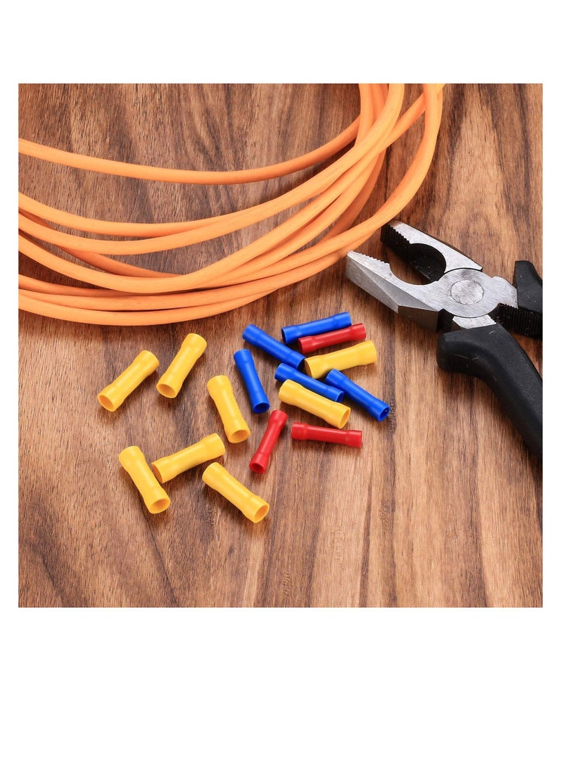 Y&D - Insulated Straight Wire Terminal Connectors,120 PCS Butt Splice Connectors, Automotive Cable Crimp Terminals, Electrical Connectors(Blue, Red, Yellow) - Image 1