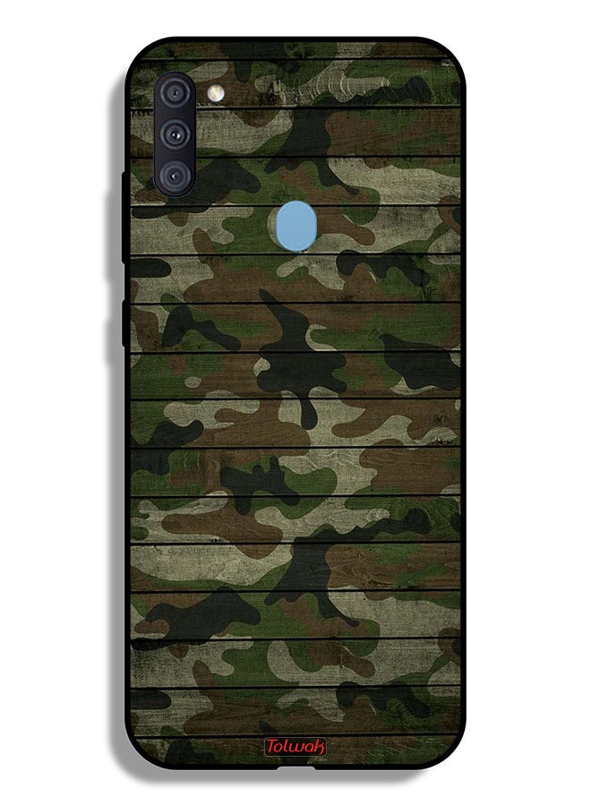 Tolwak Samsung Galaxy A11 Protective Case Cover Camouflage Wooden Pattern - Image 1