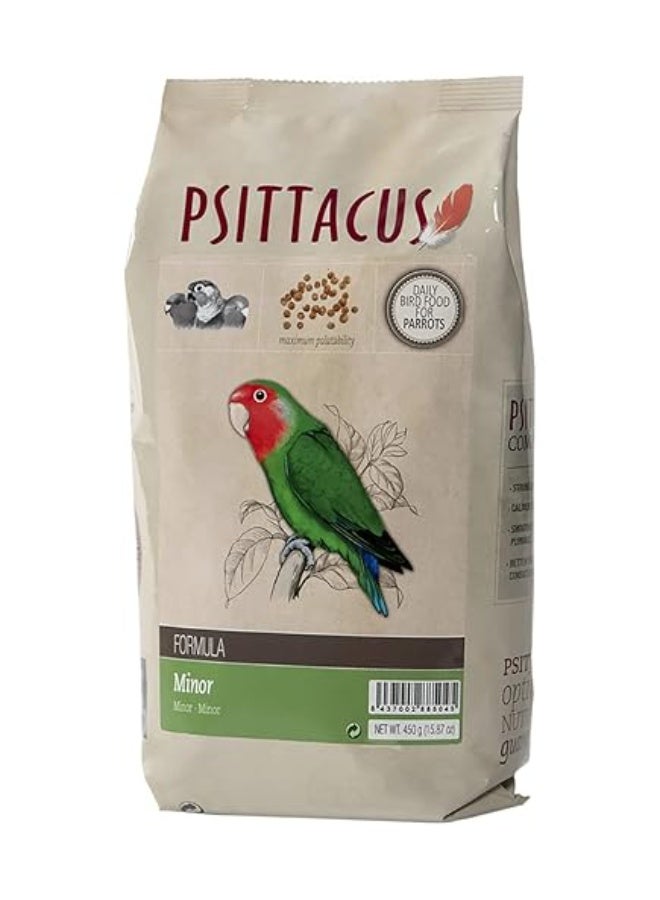 سيتاكوس اكل PSITTACUS سيتاكوس ماينور – غذاء يومي متكامل للطيور الصغيرة والمتوسطة -تغذية ممتازة لطيور الحب, القرين شيك كنيور, الدرة الهندية, الصن كنيور, الفشر (الطيور الصغيرة والمتوسطة) – 450 جرام - Image 1