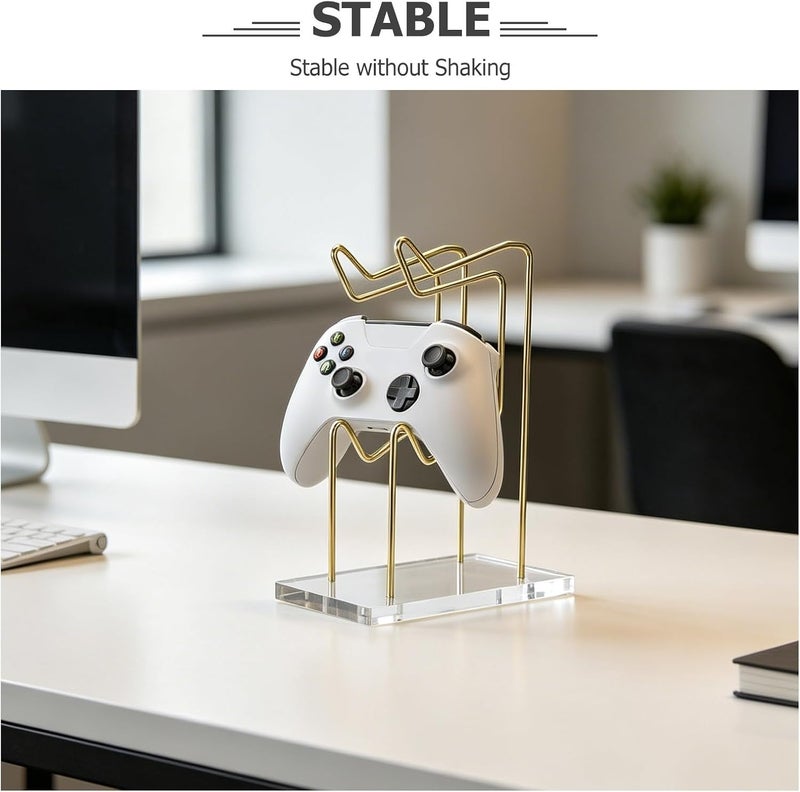 Gaming Controller Holder Acrylic Stand with Iron Base, Wide Compatibility and Space-saving Design, Modern Minimalist Game Controller Stand for Gamer Room or Party - Image 3