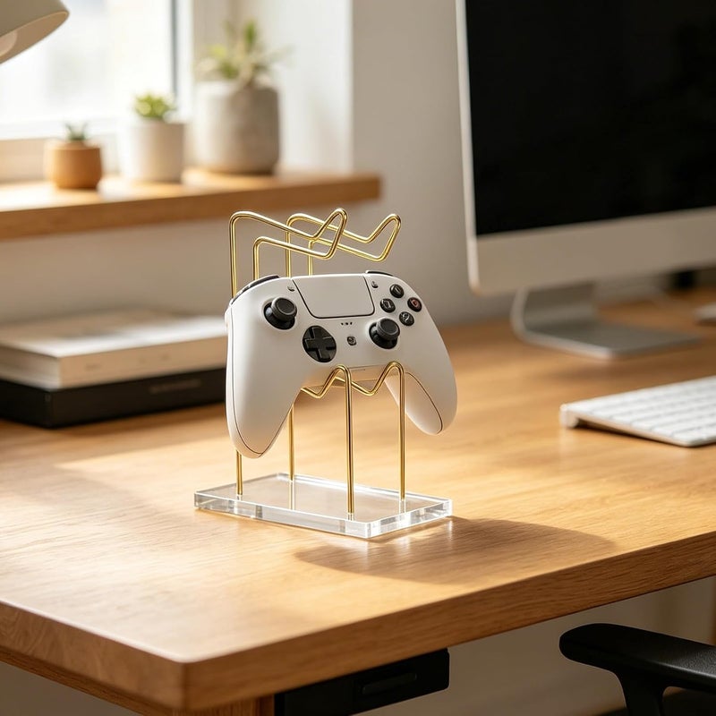 Gaming Controller Holder Acrylic Stand with Iron Base, Wide Compatibility and Space-saving Design, Modern Minimalist Game Controller Stand for Gamer Room or Party - Image 5